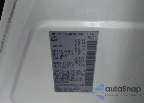 2018 Nissan Pathfinder Sl из США, поврежденный, VIN 5N1DR2MN4JC602520